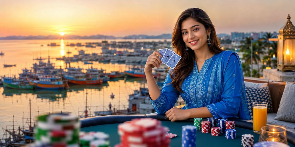 কক্সবাজারে একজন নারী তিন পাত্তি খেলছেন মোবাইলে